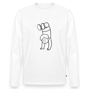 Handstand - Men's Premium Organic Long Sleeve Shirt - white - Front - Nico (187cm)