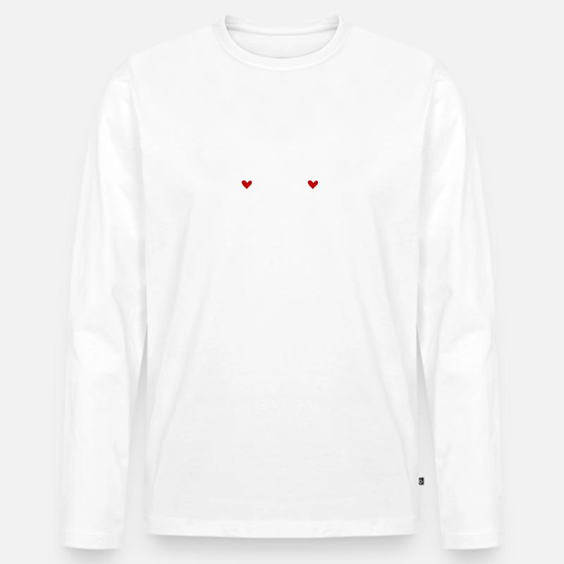 Single - Männer Premium Bio Langarmshirt - Weiß