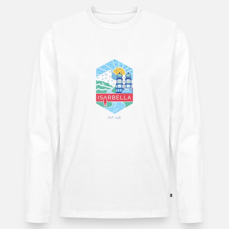 Isarbella im Winter - Männer Premium Bio Langarmshirt - Weiß
