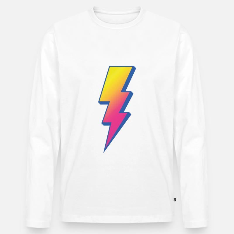 Blitz - Männer Premium Bio Langarmshirt - Weiß