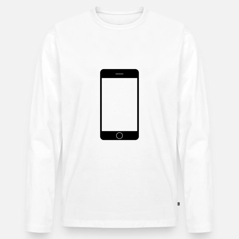 Handy Smartphone - Männer Premium Bio Langarmshirt - Weiß