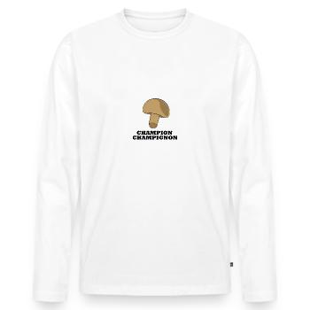Champion Champignon - Männer Premium Bio Langarmshirt - Weiß - Vorne - Nico (187cm)