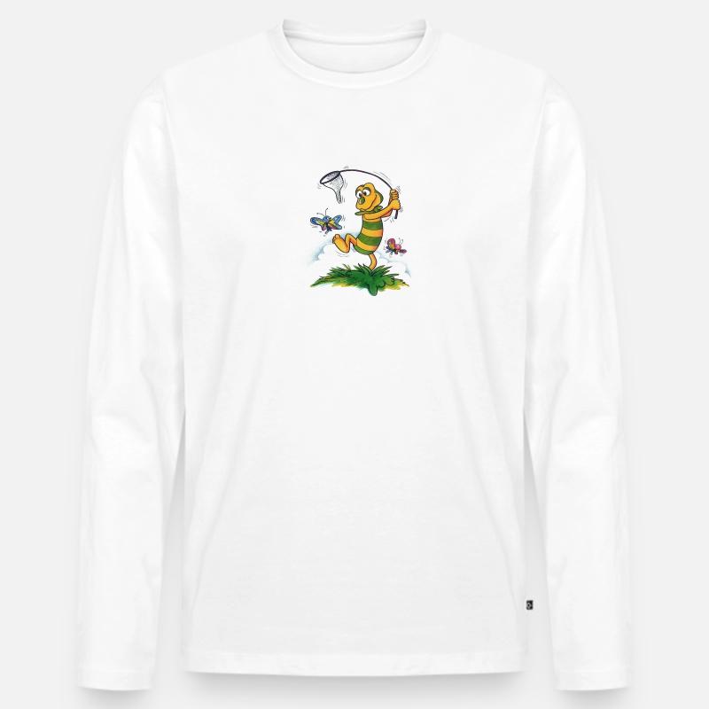 Lexi von HALLO SPENCER - Männer Premium Bio Langarmshirt - Weiß