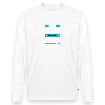 Koi Zeit, de nimmt ma - bayerischer Spruch - Männer Premium Bio Langarmshirt - Weiß - Vorne - Nico (187cm)