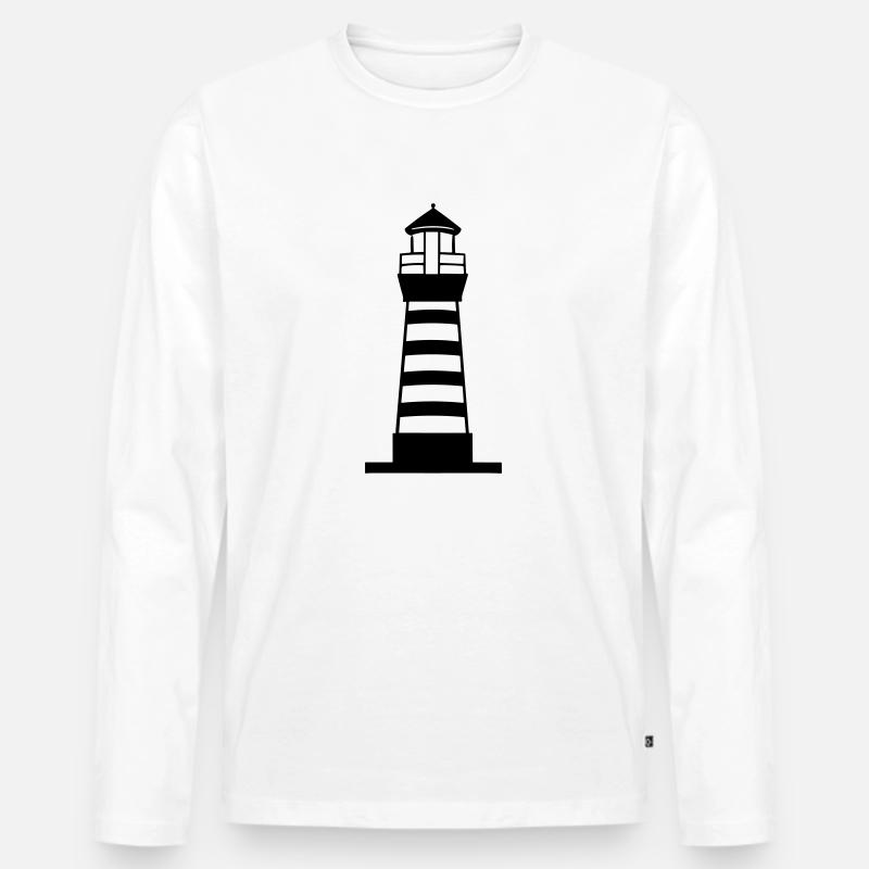 Leuchtturm - Männer Premium Bio Langarmshirt - Weiß