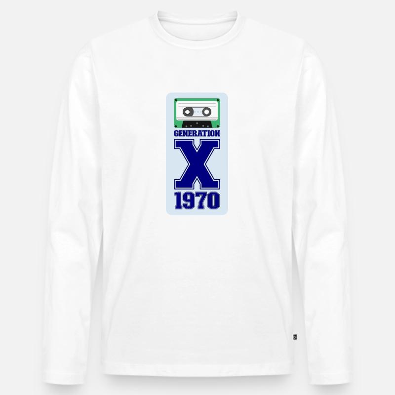 1970 Generation X disco - Männer Premium Bio Langarmshirt - Weiß
