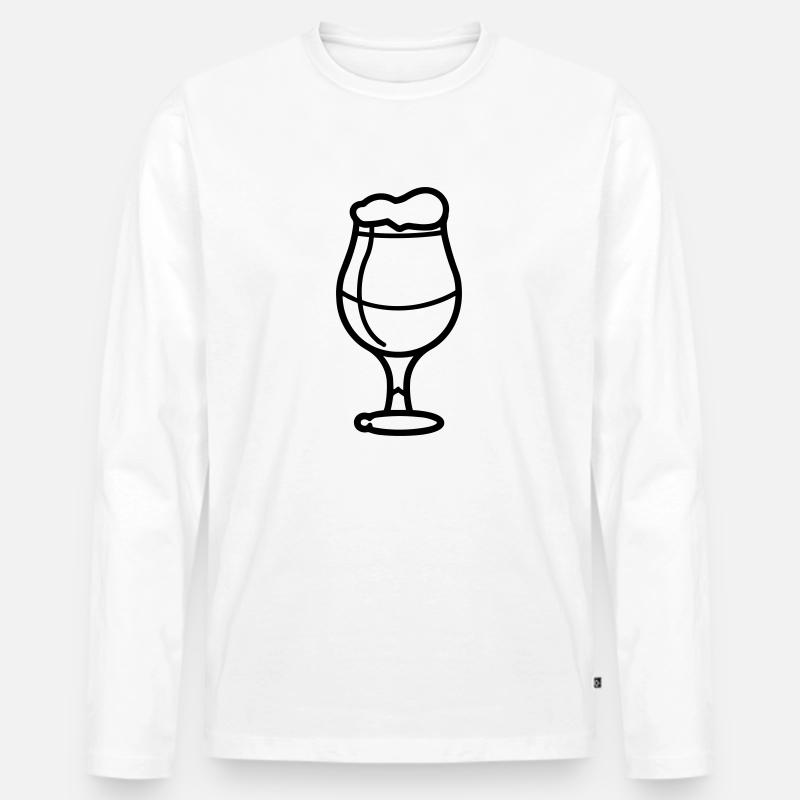 Bier - Männer Premium Bio Langarmshirt - Weiß