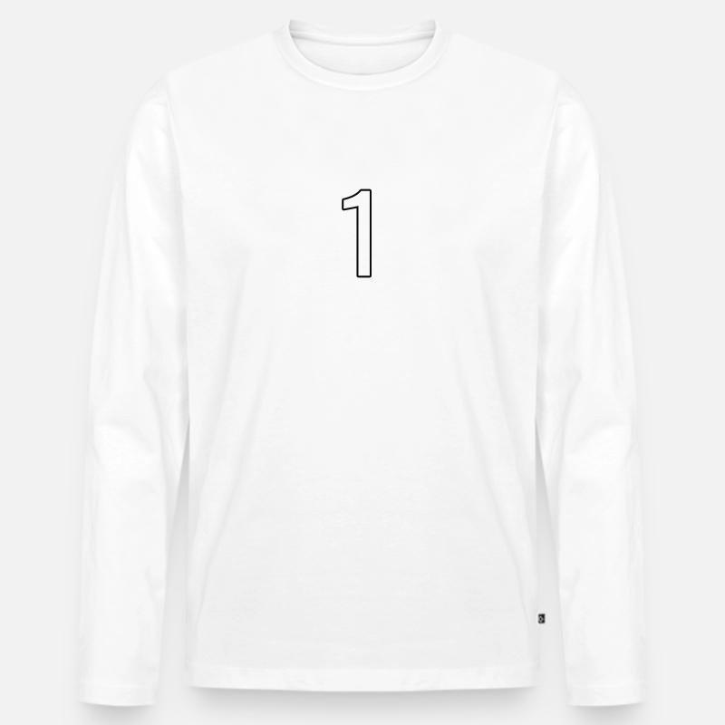1 - Männer Premium Bio Langarmshirt - Weiß