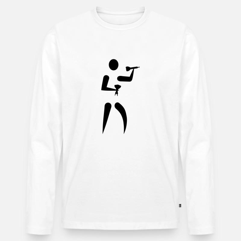 Darts - Männer Premium Bio Langarmshirt - Weiß