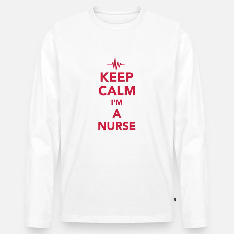 Krankenschwester - Männer Premium Bio Langarmshirt - Weiß