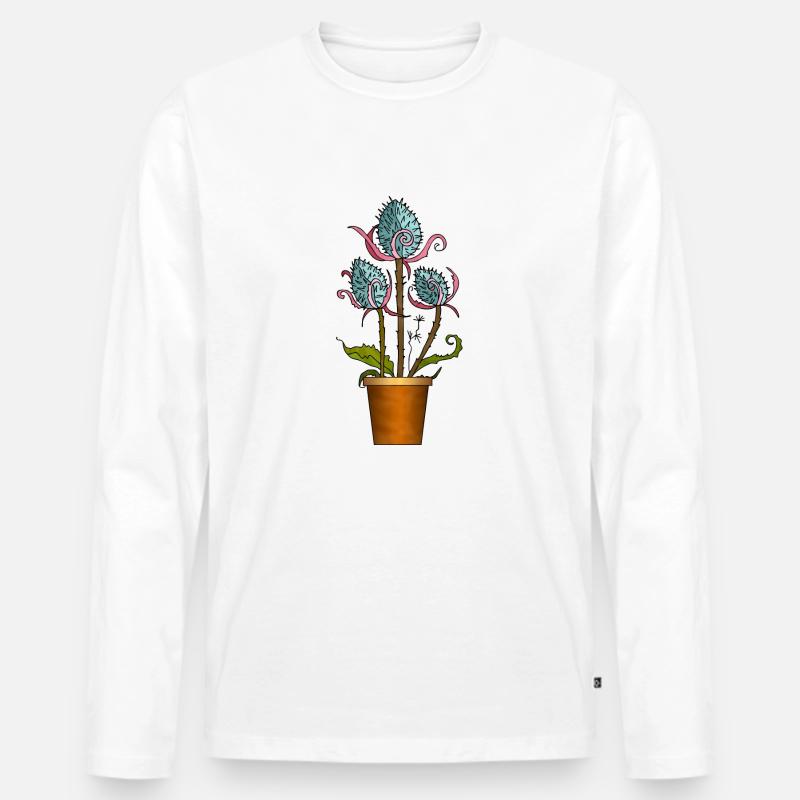 Blumen - Männer Premium Bio Langarmshirt - Weiß