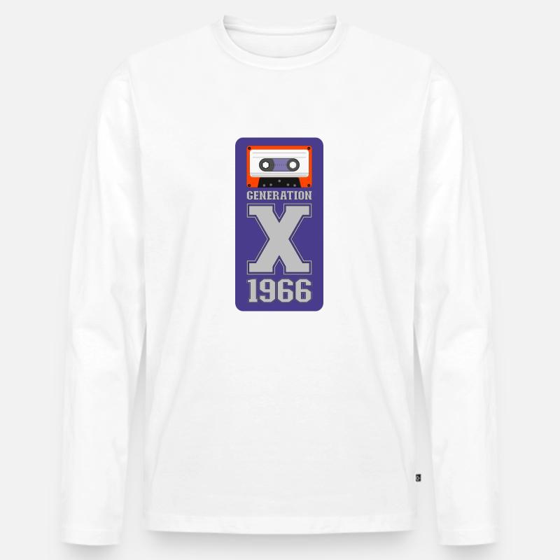 1966 Generation X space - Männer Premium Bio Langarmshirt - Weiß