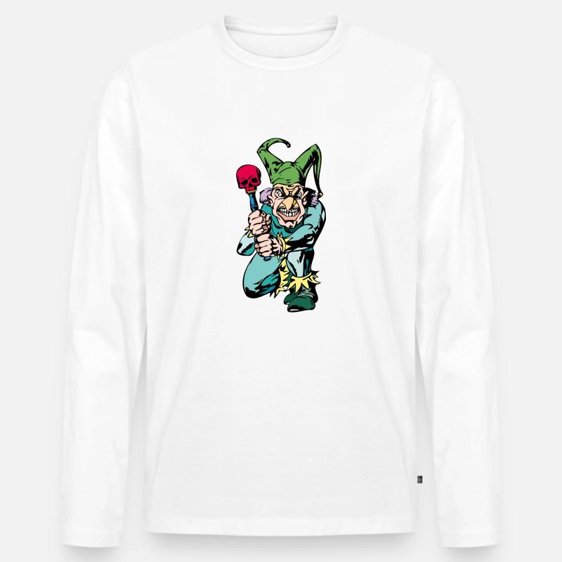 Böser clown - Männer Premium Bio Langarmshirt - Weiß