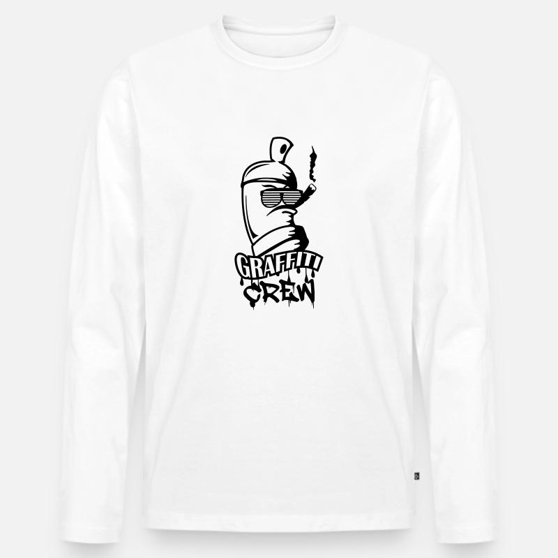 graffiti crew - Männer Premium Bio Langarmshirt - Weiß