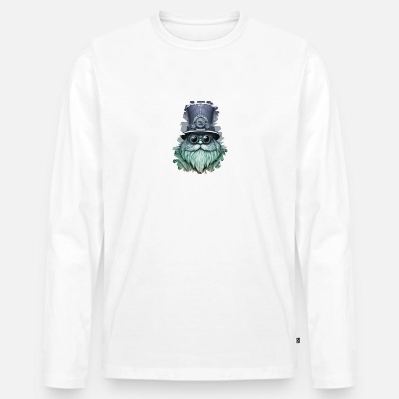 Rackstone Steelbeard // Steampunk - Männer Premium Bio Langarmshirt - Weiß