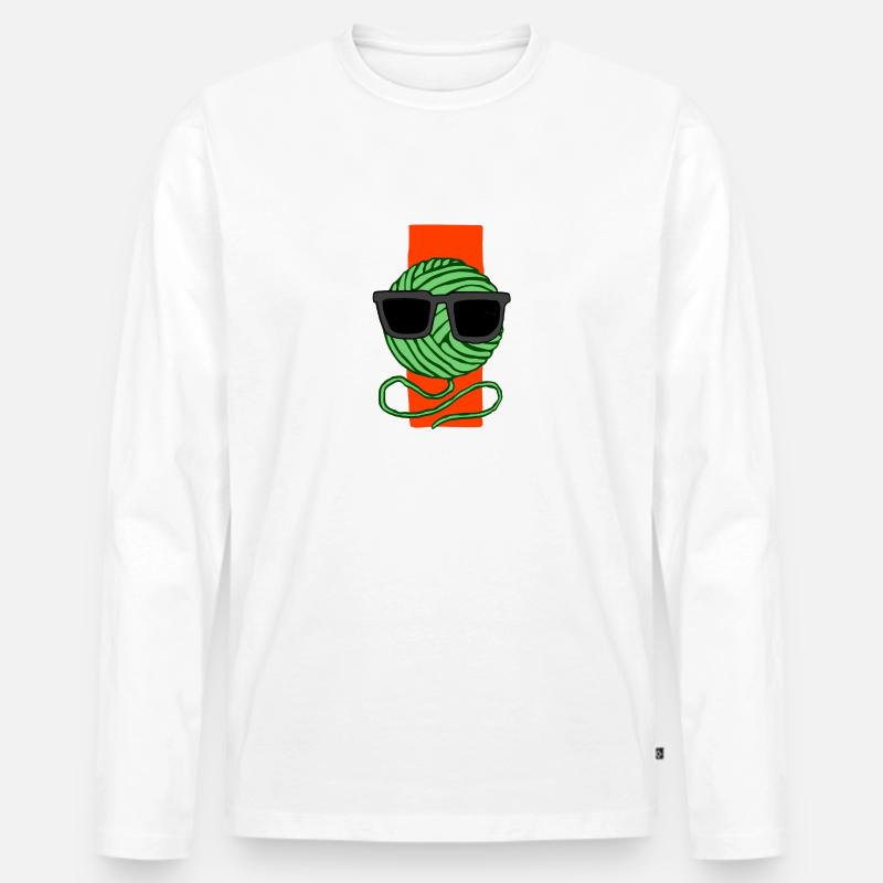 Häkeln ist cool! - Männer Premium Bio Langarmshirt - Weiß
