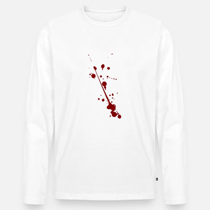 Blut Spritzer Splatter Halloween - Männer Premium Bio Langarmshirt - Weiß