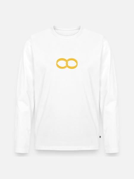 wedding rings - T-shirt manches longues Premium bio Homme - blanc