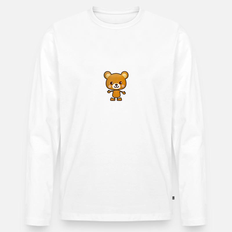Bärchen - Männer Premium Bio Langarmshirt - Weiß