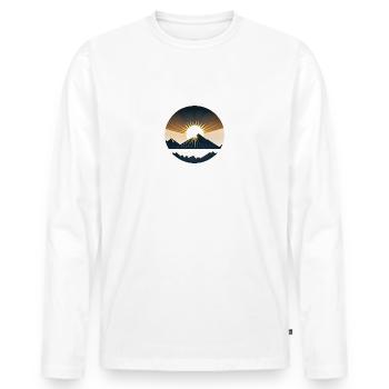 Lever de soleil avec montagne - T-shirt manches longues Premium bio Homme - blanc - Devant - Nico (187cm)