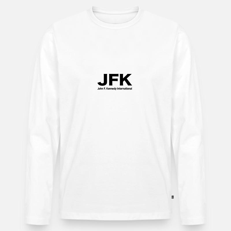 JFK - Männer Premium Bio Langarmshirt - Weiß