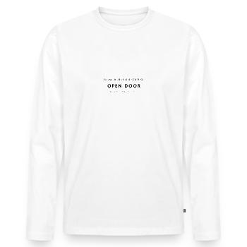 Open Door - Männer Premium Bio Langarmshirt - Weiß - Vorne - Nico (187cm)