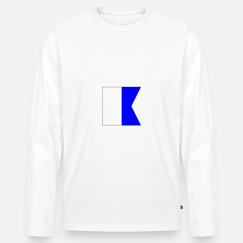 alpha - Männer Premium Bio Langarmshirt - Weiß
