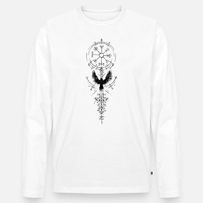 Vegvisir - Männer Premium Bio Langarmshirt - Weiß