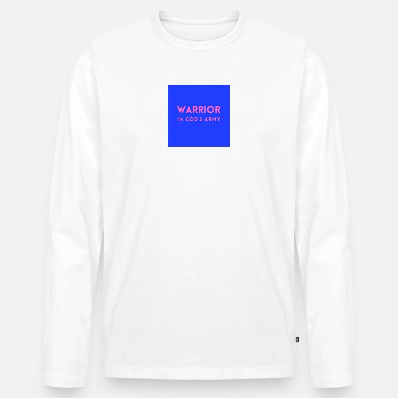 Krieger in Gottes Armee  - Männer Premium Bio Langarmshirt - Weiß