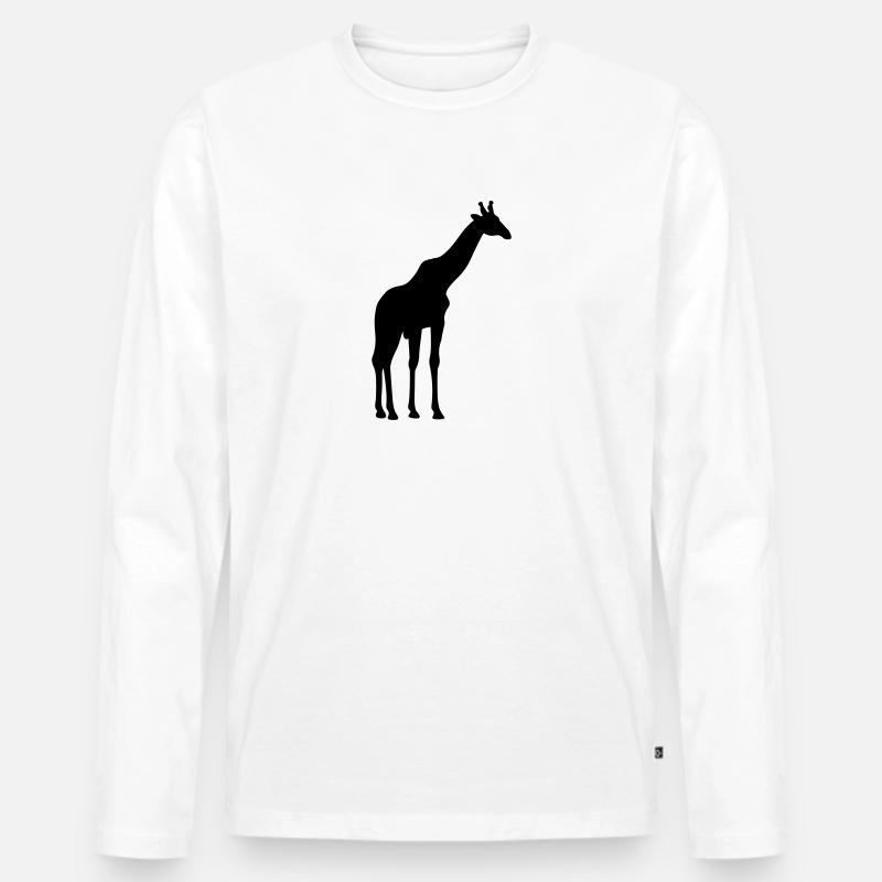 Giraffe - Männer Premium Bio Langarmshirt - Weiß
