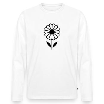 Blume - Männer Premium Bio Langarmshirt - Weiß - Vorne - Nico (187cm)