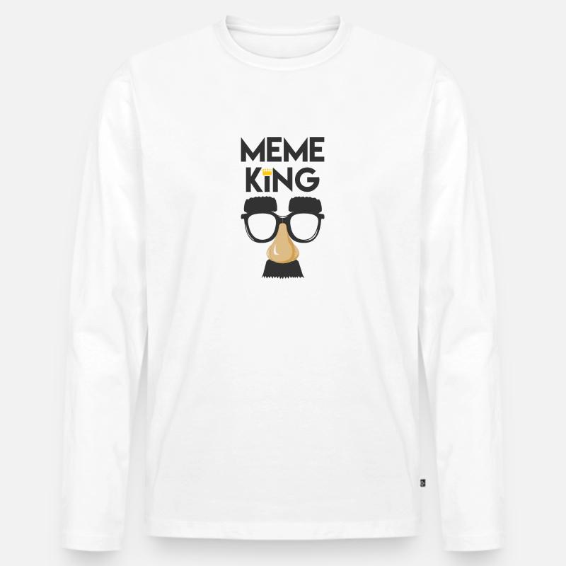 Meme King - Männer Premium Bio Langarmshirt - Weiß