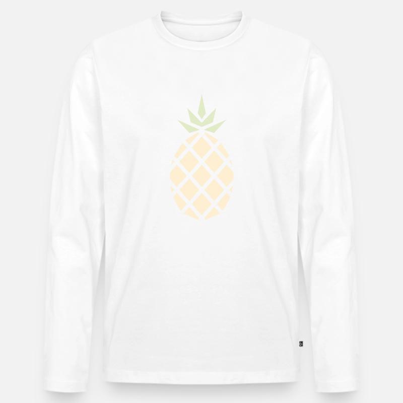 Ananas - the Pineapple - Männer Premium Bio Langarmshirt - Weiß