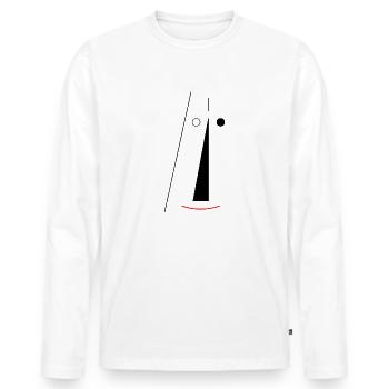 Face abstrakt - Männer Premium Bio Langarmshirt - Weiß - Vorne - Nico (187cm)