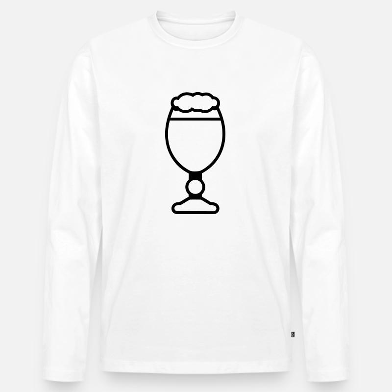 Bier - Männer Premium Bio Langarmshirt - Weiß
