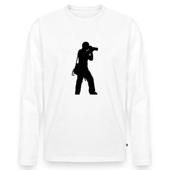 fotograf - Männer Premium Bio Langarmshirt - Weiß - Vorne - Nico (187cm)