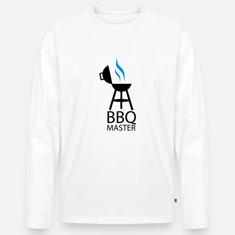 BBQ master 2clr - Männer Premium Bio Langarmshirt - Weiß