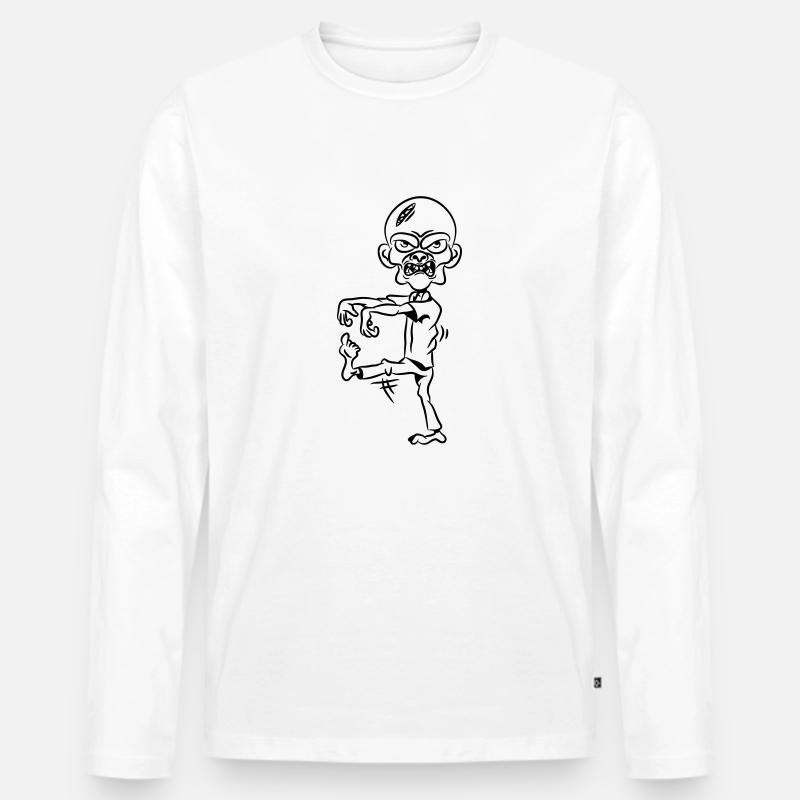zombie witzig - Männer Premium Bio Langarmshirt - Weiß