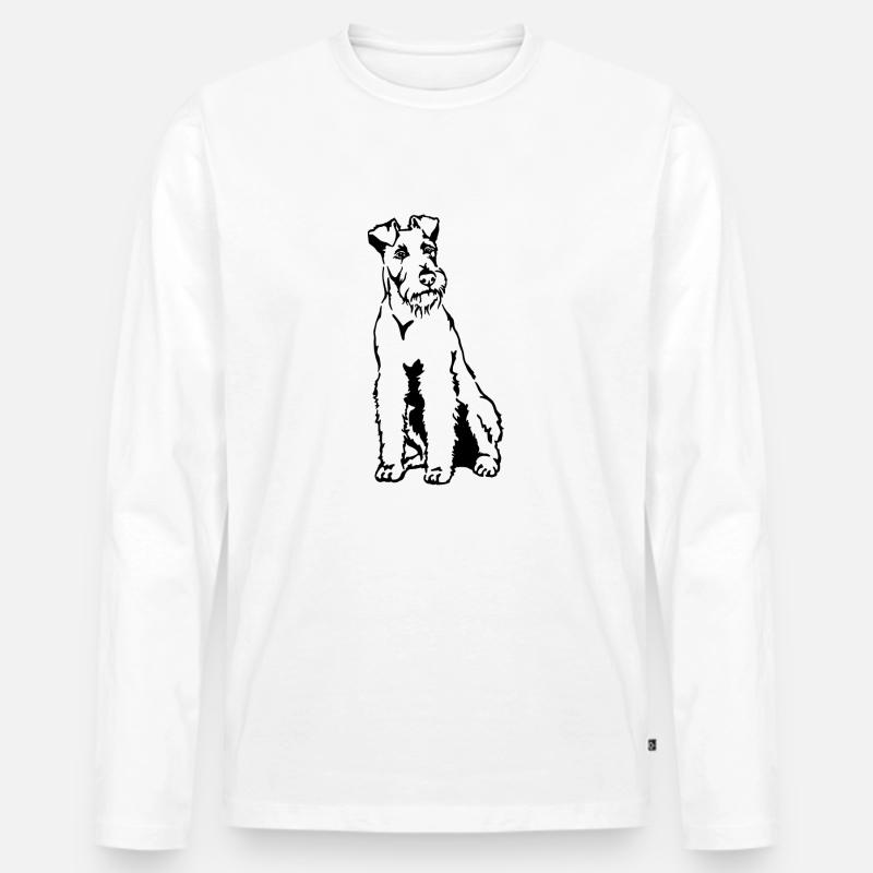 Irish Terrier - Männer Premium Bio Langarmshirt - Weiß