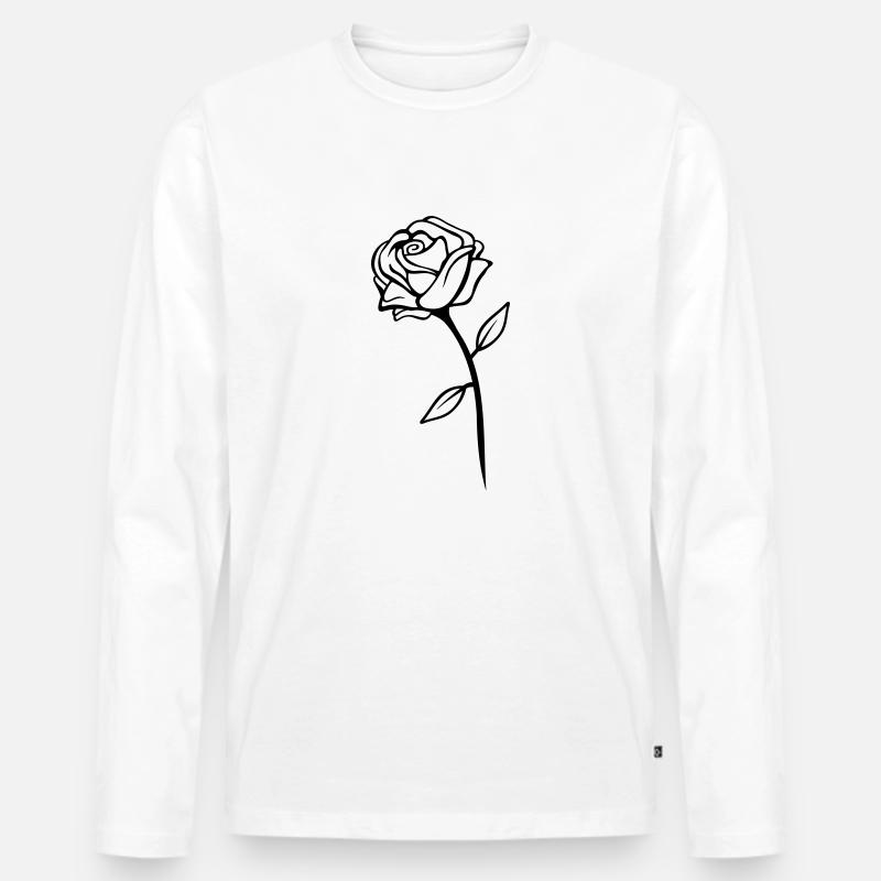 rose design - Männer Premium Bio Langarmshirt - Weiß