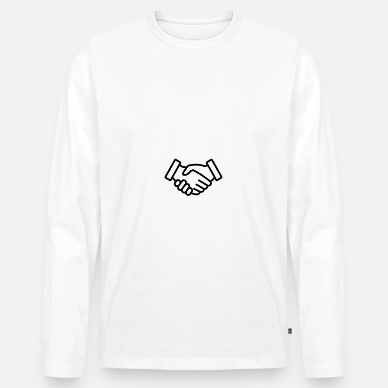 Hand in Hand - Männer Premium Bio Langarmshirt - Weiß