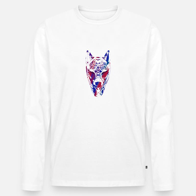 Wolf, Wikinger, germanen, asgard, midgard,valhalla - Männer Premium Bio Langarmshirt - Weiß