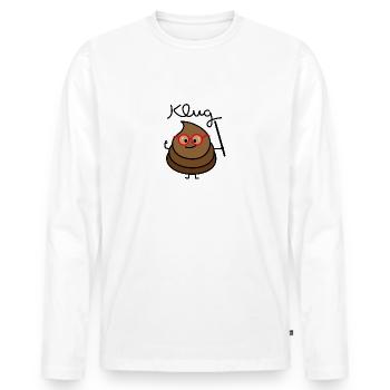 Klugscheißer - Männer Premium Bio Langarmshirt - Weiß - Vorne - Nico (187cm)