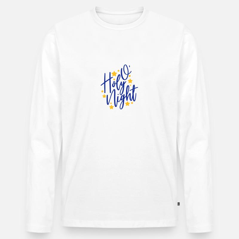 o holy night - Männer Premium Bio Langarmshirt - Weiß