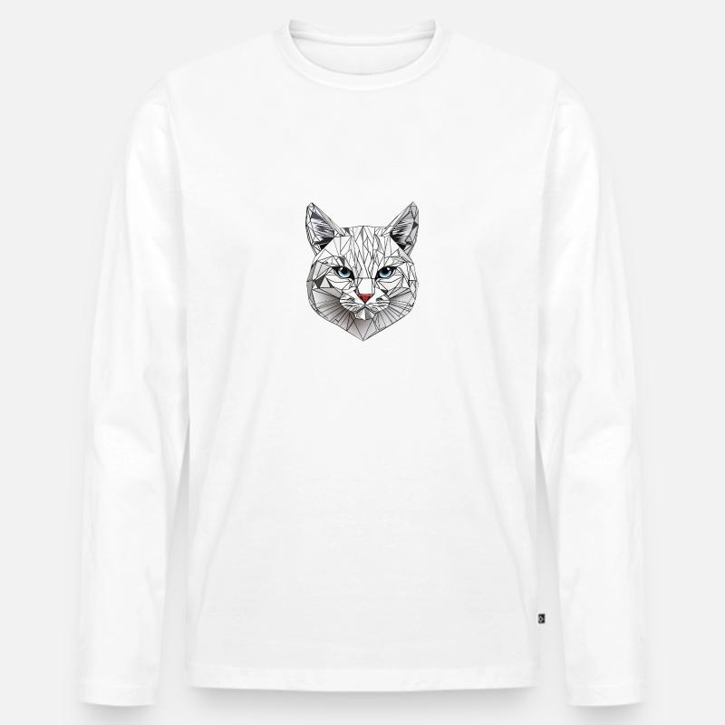 Polygon-Geometrie-Katze - Männer Premium Bio Langarmshirt - undefined
