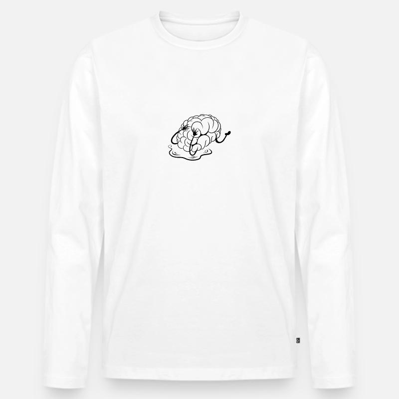 Gehirn - Männer Premium Bio Langarmshirt - Weiß