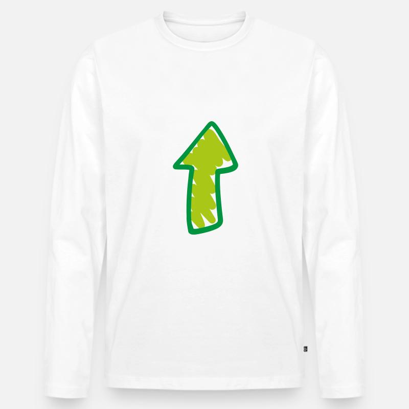 Pfeil Zeichen Symbol - Männer Premium Bio Langarmshirt - Weiß