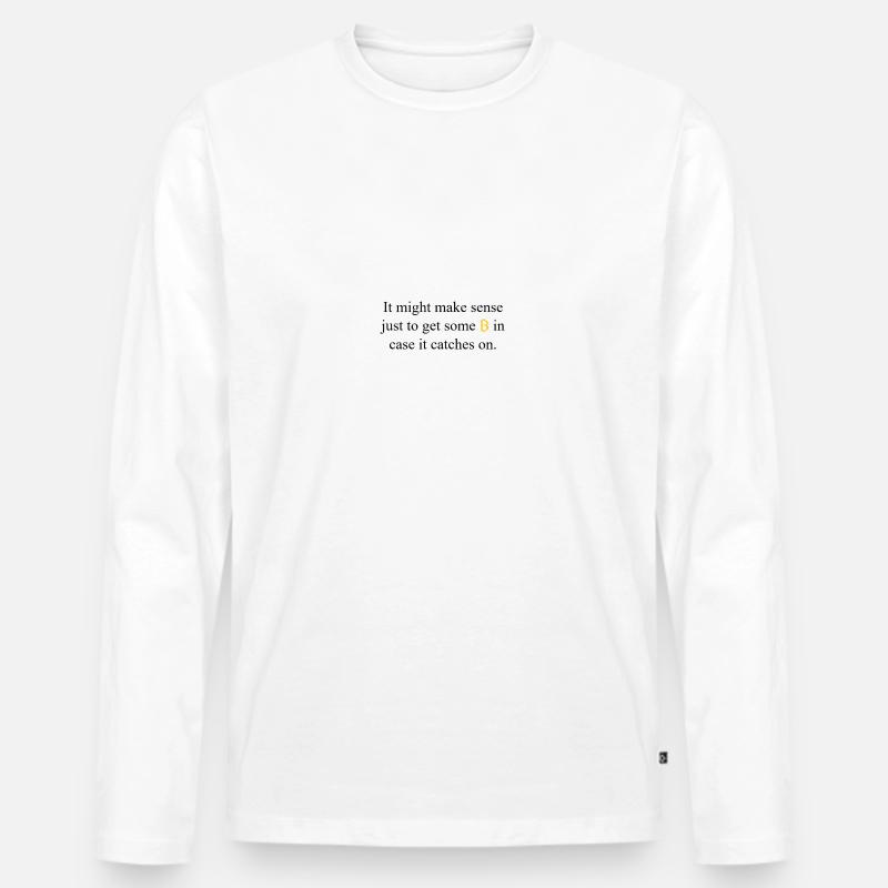 ₿TeeSee - Männer Premium Bio Langarmshirt - Weiß