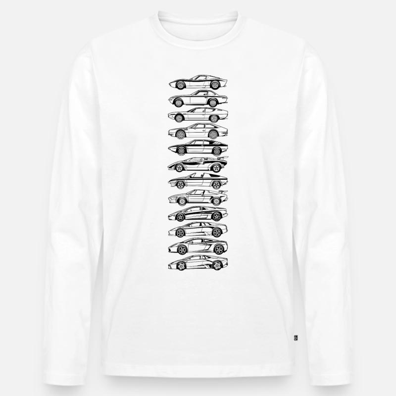 Evolution Schwarzer Lambo - Männer Premium Bio Langarmshirt - Weiß