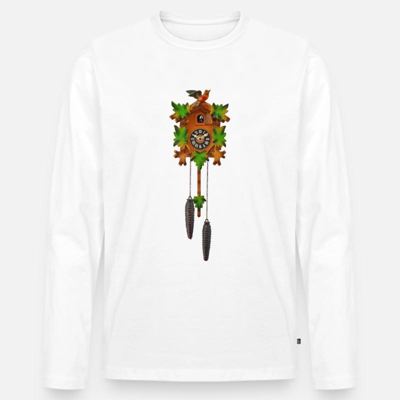 Kuckucksuhr 4.0 - Männer Premium Bio Langarmshirt - Weiß